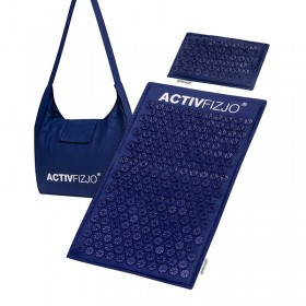 Massage acupressure mat with cushion, blue